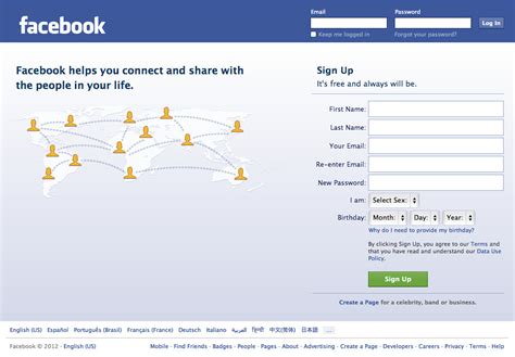 welcome to facebook log in sign up
